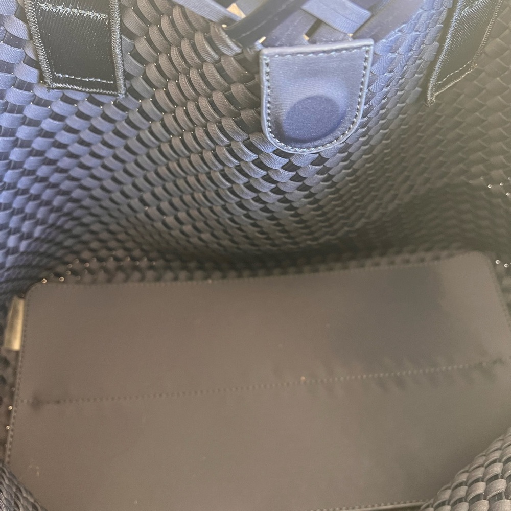 Naghedi Navy Woven Tote NWT - Picture 11 of 14